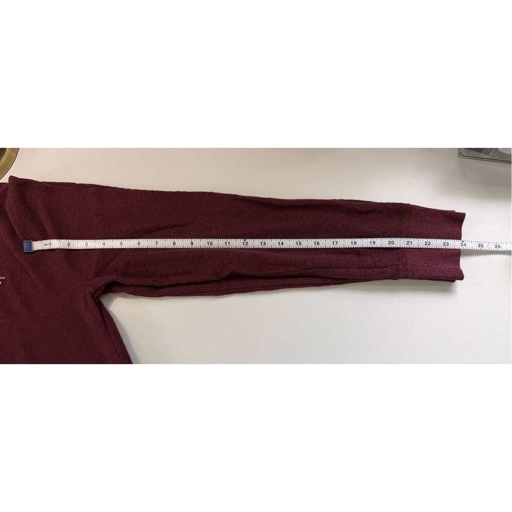 Hollister Maroon Burgundy Long Sleeve Thermal Knit Shirt Mens Medium - Picture 8 of 8